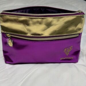 Younique Metallic Purple and Gold Makeup Pouch